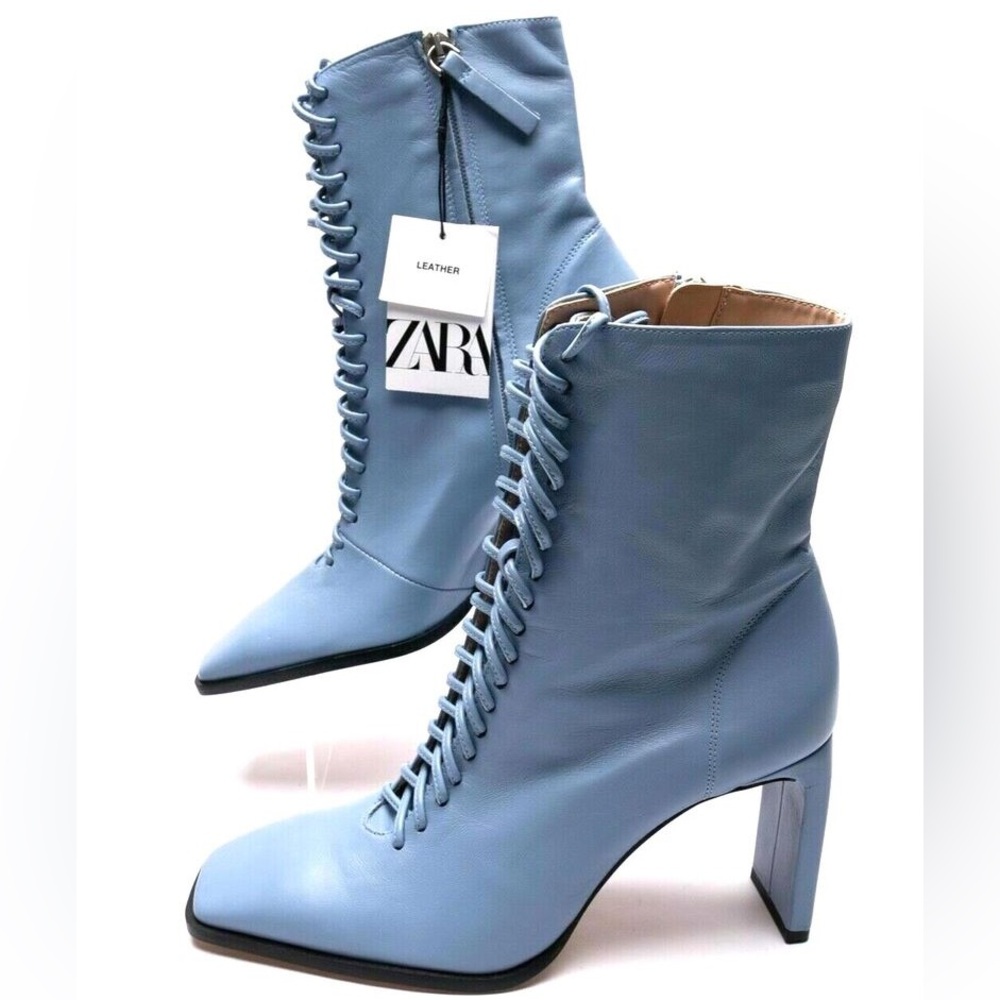 Zara Blue Ankle Boots